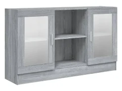 Vitrina madera contrachapada gris Sonoma 120x30,5x70 cm ES861533