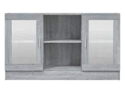 Vitrina madera contrachapada gris Sonoma 120x30,5x70 cm ES861533