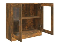 Vitrina madera contrachapada roble ahumado 82,5x30,5x80 cm ES841314