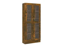 Vitrina madera contrachapada roble ahumado 82,5x30,5x185 cm