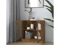 Vitrina madera contrachapada roble ahumado 82,5x30,5x80 cm