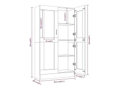Vitrina madera contrachapada gris Sonoma 82,5x30,5x150 cm