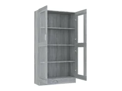 Vitrina madera contrachapada gris Sonoma 82,5x30,5x150 cm ES318072