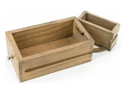 Vitrina mindy madera maciza natural 2 cajones 4 puertas Mazari 100 cm