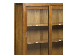 Vitrina Mindy madera maciza 2 puertas correderas 5 cajones Orka 120 cm