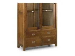 Vitrina Mindy madera maciza 2 puertas 4 cajones Orka 100 cm