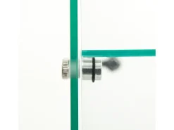 Vitrina moderna de cristal con 2 estantes de cristal, 1 puerta, iluminación LED y cerradura, 86 x 40,4 x 36,5 cm, color blanco