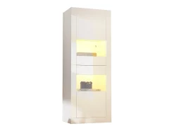 Vitrina moderna 61x42x162cm - con iluminación LED - con 2 puertas - blanca
