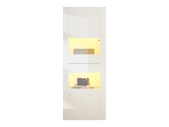 Vitrina moderna 61x42x162cm - con iluminación LED - con 2 puertas - blanca