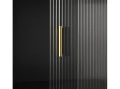 Vitrina negra - Mueble de comedor con 5 puertas y 1 cajón - estantes regulables y luces LED