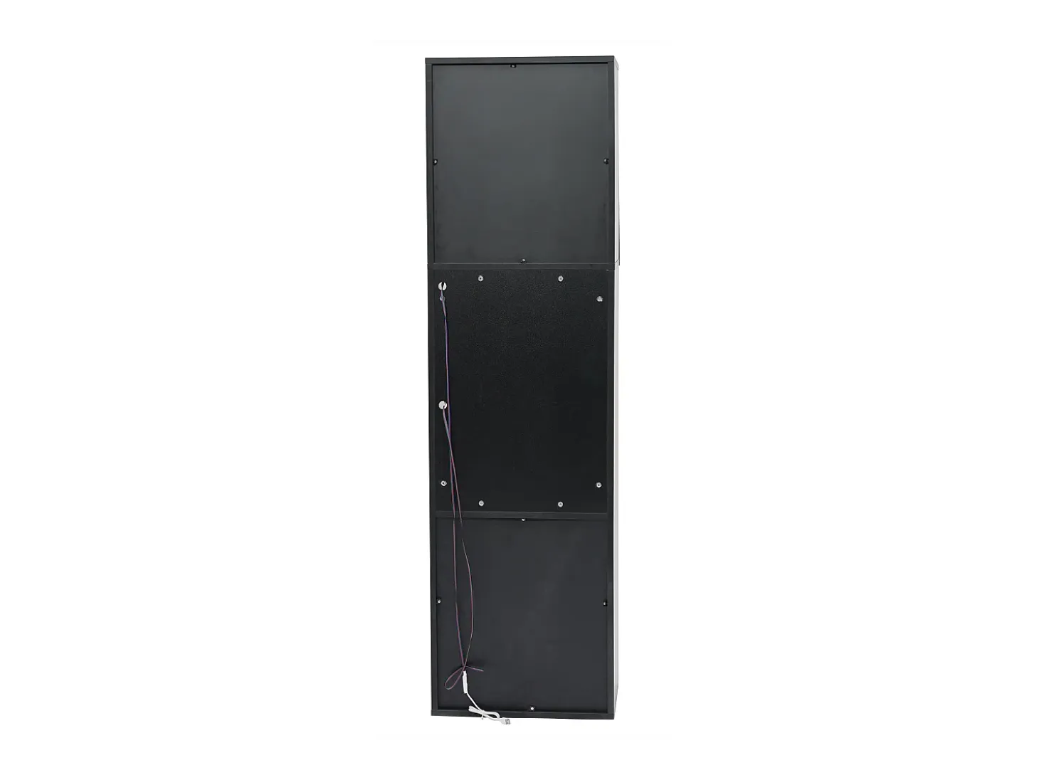 Vitrina negra brillante con iluminación LED - Armario alto para salón - Mueble de almacenaje - 45x35x160 cm