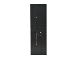 Vitrina negra con 1 cajón, 4 puertas e iluminación LED, estantes de cristal, 55x38x170 cm