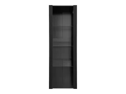 Vitrina negra con iluminación LED, 55 x 38 x 166 cm, 3 compartimentos, para salón y oficina