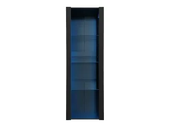 Vitrina negra con iluminación LED, 55 x 38 x 166 cm, 3 compartimentos, para salón y oficina