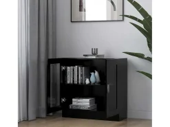 Vitrina negra 82,5x30,5x80 cm Madera de ingeniería