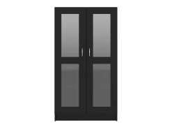 Vitrina negra 82,5x30,5x150 cm Madera de ingeniería