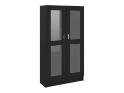 Vitrina negra 82,5x30,5x150 cm Madera de ingeniería