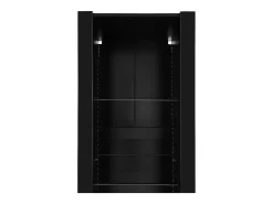 Vitrina negro - Vitrina con luces LED y 3 estantes de cristal - para salón y dormitorio