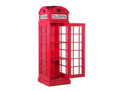Vitrina para cabina telefónica London de madera roja 60x185 cm