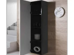 Vitrina para Salón comedor en Negro y Blanco 40x29x165cm Luke V4