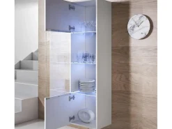 Vitrina para Salón comedor en Blanco con LED 40x29x165cm Luke V6