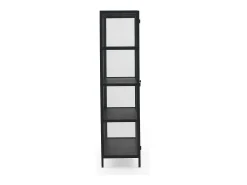 Vitrina puertas y laterales de cristal estructura metal negra