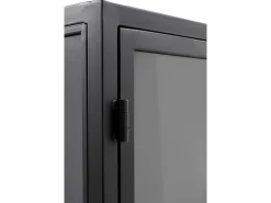 Vitrina puertas y laterales de cristal estructura metal negra