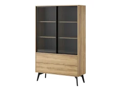 Vitrina, roble barroco dorado, 100 x 165 x 39 cm