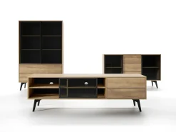 Vitrina, roble barroco dorado, 100 x 165 x 39 cm