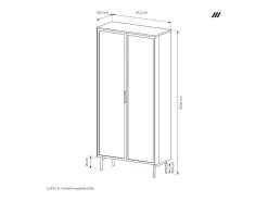 Vitrina, roble Dunin, 91,5 x 194,6 x 39,3 cm