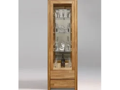 Vitrina roble macizo 1 puerta Eliza 62 cm