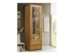 Vitrina roble macizo 1 puerta Eliza 62 cm