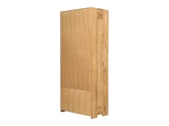 Vitrina roble macizo 1 puerta cristal 2 cajones Nordo 80 cm