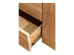 Vitrina roble macizo 1 puerta cristal 2 cajones Nordo 80 cm