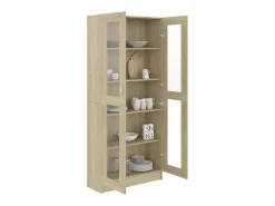 Vitrina roble Sonoma 82,5x30,5x185,5 cm Madera de ingeniería