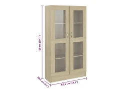 Vitrina roble Sonoma 82,5x30,5x150 cm Madera de ingeniería
