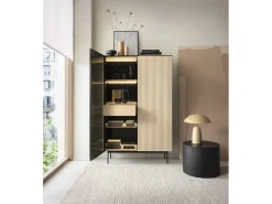 Vitrina, roble vicenza, 107 x 163 x 39 cm