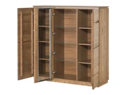 Vitrina rústica de madera de roble Manky 120 cm