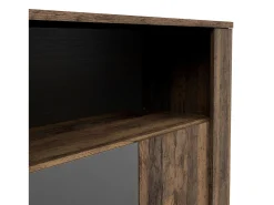 Vitrina Salón Mónaco en Roble Saloon y Negro 114x176x40 cm