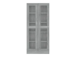 Vitrina Sonoma gris de 82,5 x 30,5 x 185,5 cm, madera de ingeniería
