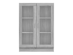 Vitrina Sonoma gris de 82,5 x 30,5 x 115 cm, madera de ingeniería