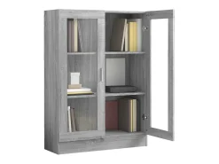 Vitrina Sonoma gris de 82,5 x 30,5 x 115 cm, madera de ingeniería