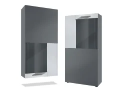 Vitrina Stream, Vitrina de Pie/Pared con 1 Puerta Grande y 2 Compartimentos Espaciosos, antracita mate/blanco mate ( 50,5 x 111 x 32,5 cm)
