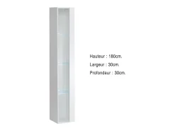 Vitrina suspendida – Blanco – Colección SWITCH – Puerta de vidrio y LED incluidos – Modelo grande