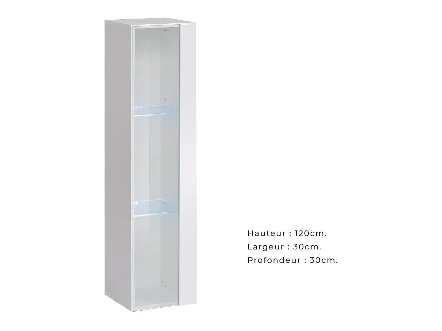 Vitrina suspendida – Blanco – Colección SWITCH – Puerta de vidrio y LED incluido – Modelo pequeño