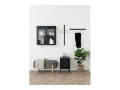Vitrina Suspendida Brisbane, Negro, 18x80x80 cm, Kendra Home