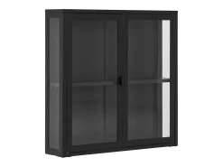 Vitrina Suspendida Brisbane, Negro, 18x80x80 cm, Kendra Home
