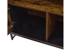 Vitrina 80x40x138cm con 2 puertas acrílicas y 2 cajones, LED incluido, cuerpo en marrón y negro