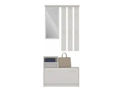 VITTORIA - Armario recibidor - Colgador de pared + espejo + zapatero - 180x85x24 - Armario recibidor