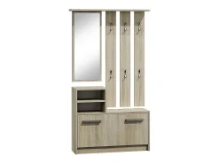VITTORIA - Mueble recibidor - zapatero - 180x85x24cm - 6 ganchos + espejo + zapatero